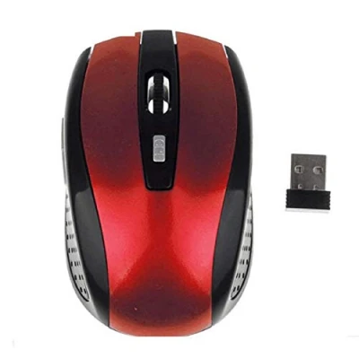 Abbildung von Maus Mouse wireless PC Laptop Slim Mini USB Funk Notebook Nano Empfänger (Rot)