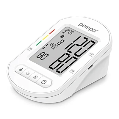 Abbildung von PEMPA Oberarm Blutdruckmessgerät Automatisches Digital Blutdruckmesser Arrhythmie und Hypertonie Erkennung Messgerät mit 22 42 cm Manschette