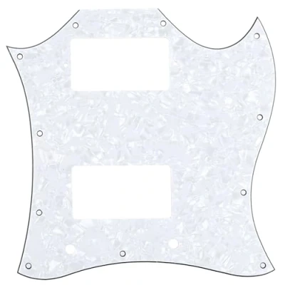 Abbildung von Musiclily Pro 11 Löcher Large Full Face Pickguard Gitarren Schlagbrett für Import SG,4 lagig White Pearl