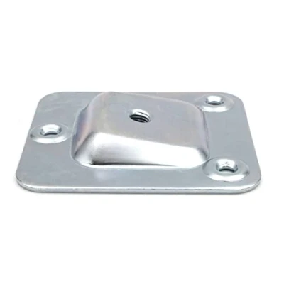 Abbildung von Design61 4er Set Montageplatte Schräg 10 Neigung M6 Gewinde für Sofa Tischbeine Stuhlbeine Möbelbeine Befestigung Platten Sofabeine Adapter