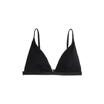 Abbildung von Tommy Hilfiger Tonal LOGO Triangle Fixed Bikinitop, Damen, Größe: 34, Black