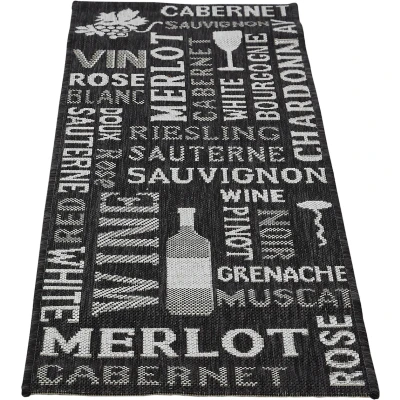 Abbildung von Andiamo Küchenläufer &quot;Arizona Wein&quot;, rechteckig, Flachgewebe, Motiv Wein, mit Schriftzug, Küche, Outdoor geeignet