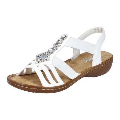 Abbildung von Rieker Riemensandalette, Damen, Größe: 36, Weiß Schuhe