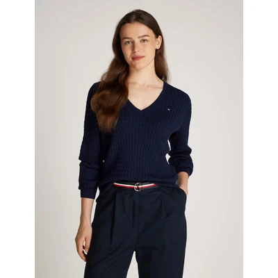 Abbildung von Tommy Hilfiger Strickpullover, Damen, Größe: Medium, Dark night navy