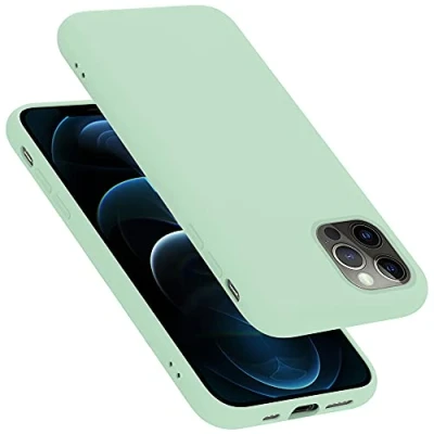 Abbildung von Cadorabo Hülle kompatibel mit Apple iPhone 13 Mini Silikon Handyhülle für Case aus flüssigem stoßfeste dünne TPU Schutzhülle Liquid HELL GRÜN