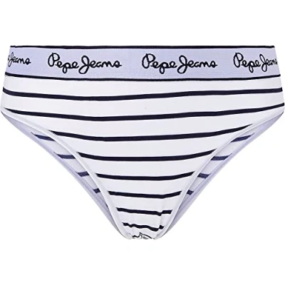 Abbildung von Pepe Jeans Damen Stripes Brazilian Bikini Style Underwear, Blue (Navy), L