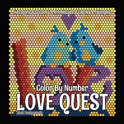 Abbildung von LOVE QUEST color by number (Black Backgrounds): hidden picture activity coloring book for adults and teens