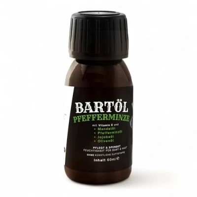 Abbildung von Bartöl 60 ml Bartpflege mit Jojobaöl, Mandelöl und Olivenöl (Pfefferminze)