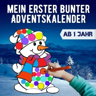 Abbildung von Mein erster bunter Adventskalender. Adventskalender Baby Kleinkind ab 1 3 Jahre: Einfaches Ausmalen mit Markern für Kleinkinder. Dot Markers