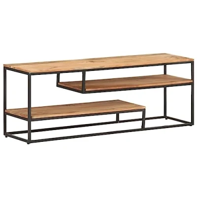 Abbildung von vidaXL Akazienholz Massiv TV Schrank Industriestil Lowboard Sideboard Fernsehschrank Fernsehtisch Möbel Board Tisch HiFi 130x30x45cm