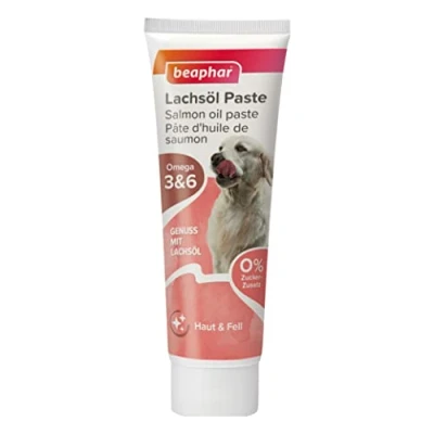 Abbildung von BEAPHAR Lachsöl Paste Für Hunde Omega 3 Und 6 Genuss Mit Gesunde Haut Schönes Fell Getreidefrei 0% Zucker Zusatz 100 g