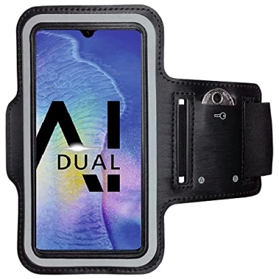 Abbildung von CoverKingz Sportarmband für Huawei Mate 20 Armtasche mit Schlüsselfach Sport Laufarmband Handy Armband Schwarz