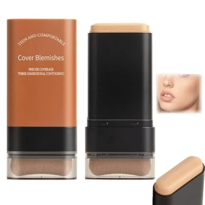 Abbildung von 2025 Koreanischer Feuchtigkeitsspendender, Leichter Foundation Stick mit Integriertem Pinsel, Flawless Eraser Stick, Wasserfestes Make Up Voller Deckkraft (02#)