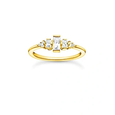 Abbildung von THOMAS SABO Damen Ring weiße Steine vergoldetes Silber TR2347 414 14 50