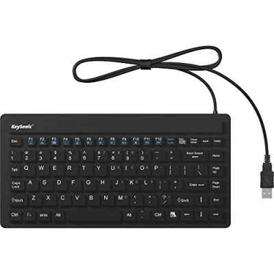 Abbildung von KeySonic KSK 3230IN (US) USB Tastatur US Englisch, QWERTY Schwarz Silikonmembran, Wasserfest (IPX7)