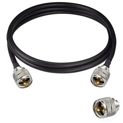 Abbildung von Vecys PL 259 Kabel UHF Stecker auf Verlustarmes Koaxialkabel Überbrückungskabel RG58 3FT/1M für Walkie Talkie CB Radio SWR Meter Antennenanalysator