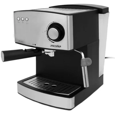 Abbildung von Mesko Espressomaschine MS 4403, Kaffeemaschine mit Milchaufschäumer, 850 Watt, silber