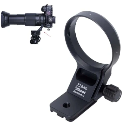 Abbildung von iShoot Objektivkragen Stativ Halterungsring kompatibel mit Nikon Z 28400 mm F4 8 VR &amp; 70180 F2.8, unterstützt vertikale Aufnahmen, Arca Swiss Fit Schnellwechselplattenhalterung für