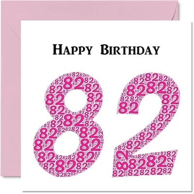 Abbildung von lustige Geburtstagskarte zum 82. Geburtstag für Frau Shapecloud Happy Birthday Karte Vater, Mutter, Großvater, Oma, Onkel, Tante, 145 mm x Grußkarten,