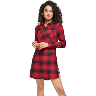 Abbildung von Urban Classics Blusenkleid, Damen, Größe: 4XL, Darkblue/red
