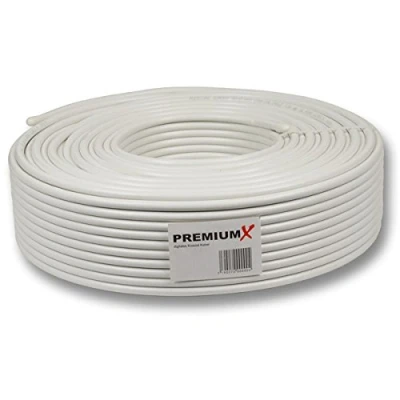Abbildung von Premium X Profi PRO Koaxial Kabel 135dB 5 Fach geschirmt, reines Kupfer 50 Meter SAT Antennenkabel 50m Neu (0,64EUR/M)