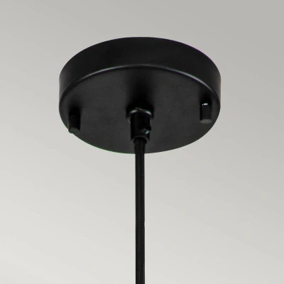 Abbildung von Elstead Lighting ETOILE P M MB Hängeleuchte E27 1x60W Stahl/Harz Blattgold, mattschwarz H:156.8cm Ø17.8cm dimmbar