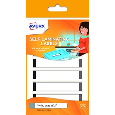 Abbildung von Avery Selbstlaminierende Etiketten, 86 x 17 mm, 24 Etiketten pro Packung, weiß/grau