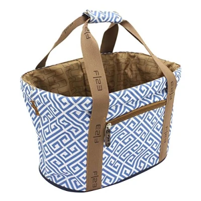 Abbildung von F23, Einkaufskorb, SHOPPERS&#039;DELIGHT, Intregrierte Schutzabdeckung, Polyester, 42 x 27 26 cm, ca. 20 Liter, blau/weiß, 84110 5