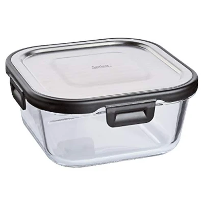 Abbildung von Spring Vorratsdose Lunchbox Fusion2+ quadratisch 15,5 x cm, 800 ml, Glas, Edelstahl
