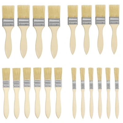 Abbildung von Kurtzy Holz Pinsel (20er Pack) Pinselset für Farbe Lack Beizen Set Lasurpinsel Malerpinsel Holzlasur Flachpinsel Lackpinsel Lackierpinsel Breit