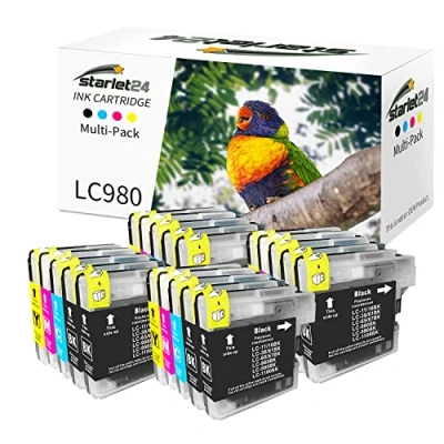 Abbildung von Starlet24 Kompatibel Druckerpatronen für Brother LC 980 1100 Tintenpatrone DCP 145C 195C 165C MFC 250C 490CW 5490CN 5890CN(8 Schwarz, 4 Cyan, Magenta, Gelb)