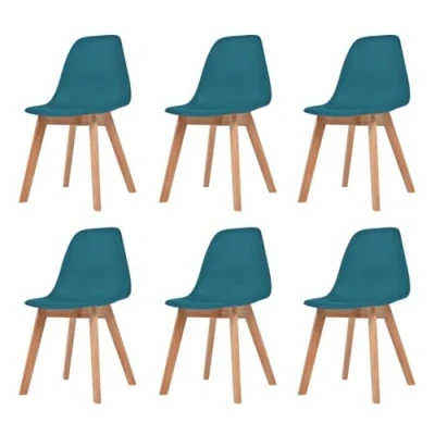 Abbildung von vidaXL 6X Esszimmerstuhl Essstuhl Küchenstuhl Stuhl Set Stühle Wohnzimmerstuhl Küchenstühle Esszimmerstühle Stuhlgruppe Türkis Kunststoff