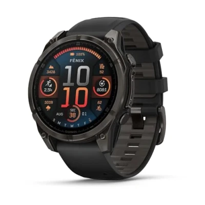Abbildung von Garmin fenix 8 47 mm AMOLED Sapphire Titan (Schwarz One Size) Sportuhren
