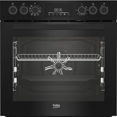 Abbildung von BEKO Induktions Herd Set BBUM17341BE, mit 2 fach Teleskopauszug, Heißluft Ringheizkörper