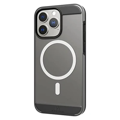 Abbildung von Black Rock Hülle Air Robust Case Passend für Apple iPhone 13 Pro I Handyhülle MagSafe Kompatibel, Transparent, Durchsichtig, Dünn (Schwarz)