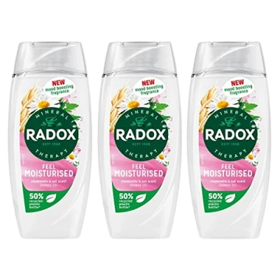Abbildung von Radox Mineral Therapy Feel Feuchtigkeitsspendendes Duschgel mit Kamillen und Haferduft 225 ml (3er Pack)