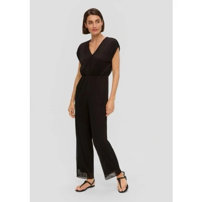 Abbildung von s.Oliver Black Label Plissierter MIT Alloverprint Jumpsuit, Damen, Größe: 34, Schwarz