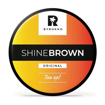 Abbildung von BYROKKO Shine Brown Bräunungsbeschleuniger Sonnencreme (210 ml), Bräunungscreme Wirksam in Solarium und im Freien, Erzielen Sie eine natürliche Bräune mit natürlichen Inhaltsstoffen