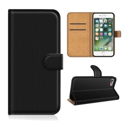 Abbildung von betterfon Buch Tasche Hülle Etui Book Case Cover Schutz Handy für Apple iPhone 8 Plus Schwarz