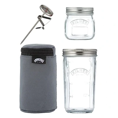 Abbildung von KILNER Aufbewahrungssystem, (Set, 4 tlg.), mit Schraubdeckel, sowie ein Thermometer und Neopren Isolierbeutel)