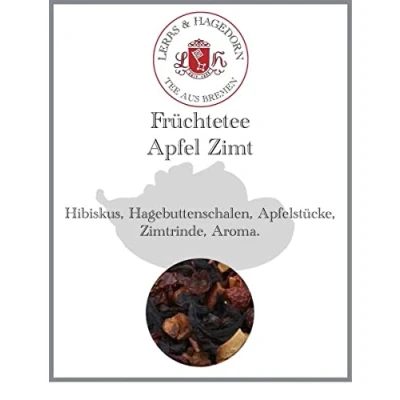 Abbildung von Lerbs &amp; Hagedorn, Früchtetee Apfel Zimt Apfel, Geschmack 250g (ca. 20 Liter) Hibiskus, Hagebuttenschalen, Apfelstücke