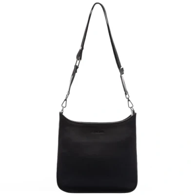 Abbildung von FEYNSINN Umhängetasche echt Leder groß schwarz, Schultertasche Echtleder für Damen, Handtasche schwarz