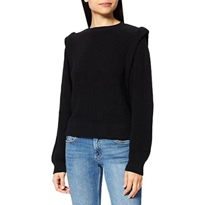 Abbildung von NA KD Damen Open Back Knitted Sweater Pullover, Schwarz, 2XS