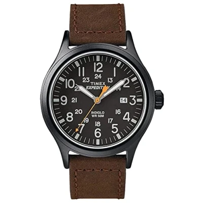 Abbildung von Timex Herren Quarz Uhr mit Leder Armband TW4B12500