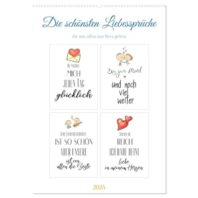 Abbildung von Liebessprüche (Wandkalender 2025 DIN A2 hoch), CALVENDO Monatskalender