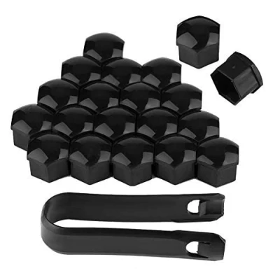 Abbildung von Gorgeri 20pcs 19mm Auto Radmutterkappen Nabe SC HRaube Abdeckung Bolzen Felgen Außenschutz Radmutter Kappen (SCHWARZ),19mm lug nut caps