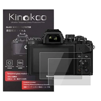 Abbildung von kinokoo Gehärtetes Glas für Olympus E M1/E M1 II/E M5 M10 II/III Kristallklarer Film Displayschutzfolie Blasenfrei/Kratzfest(2er Pack)