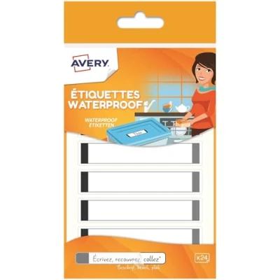 Abbildung von Avery Dekoknöpfe aus 24 Etiketten Einsteckkarten 86x17 mm Blanc avec bordures grises
