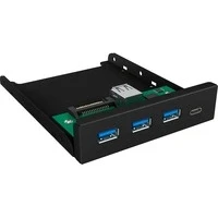 Abbildung von ICY BOX 60432 USB 3 Frontpanel, 1x C, 3x A, 3,5 Zoll intern, Metall, schwarz