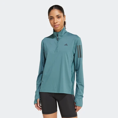 Abbildung von adidas Damen Own The Run Half Zip Jacket, Preloved Teal, L